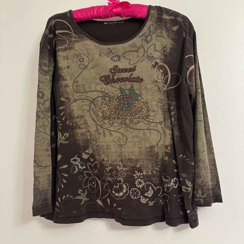 Unbranded Women's Brown and Green Blouse - Picture 3 of 6